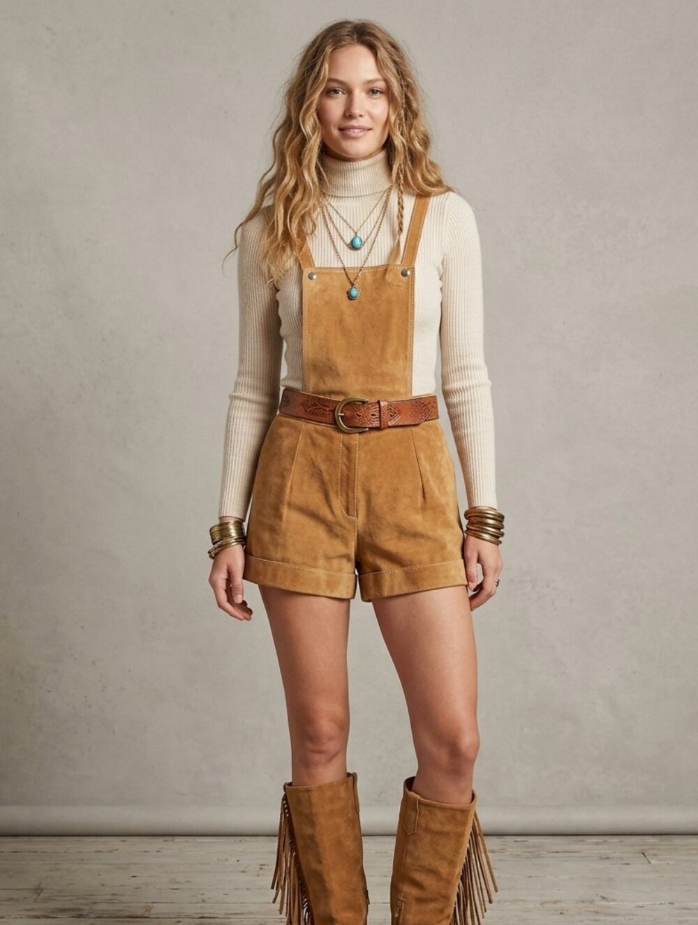 60's Vintage suede overalls
